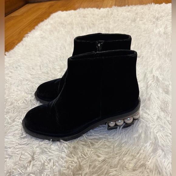 NICHOLAS KIRKWOOD Casati PEARL Black Suede Ankle BOOTS - Picture 7 of 16